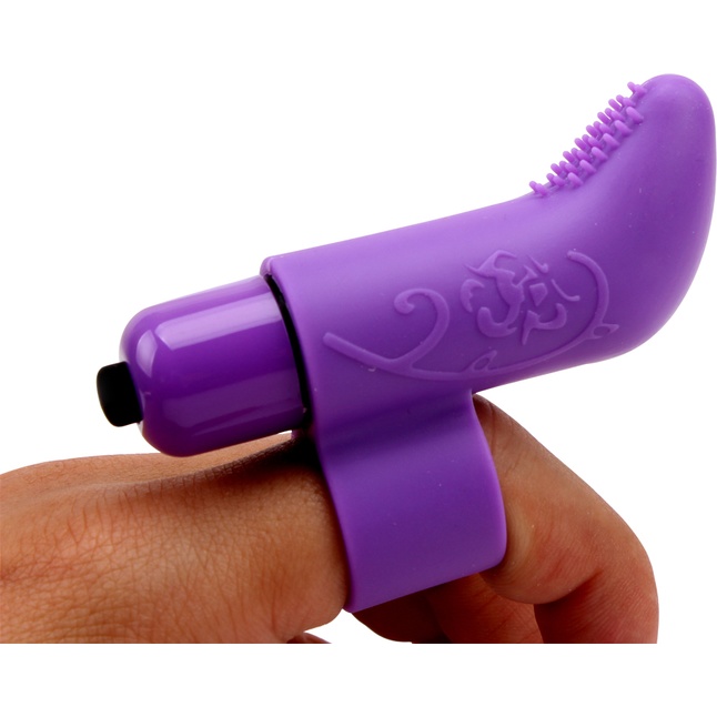 Фиолетовая вибронасадка на палец MisSweet - 7,4 см - Mis Sweet. Фотография 2.