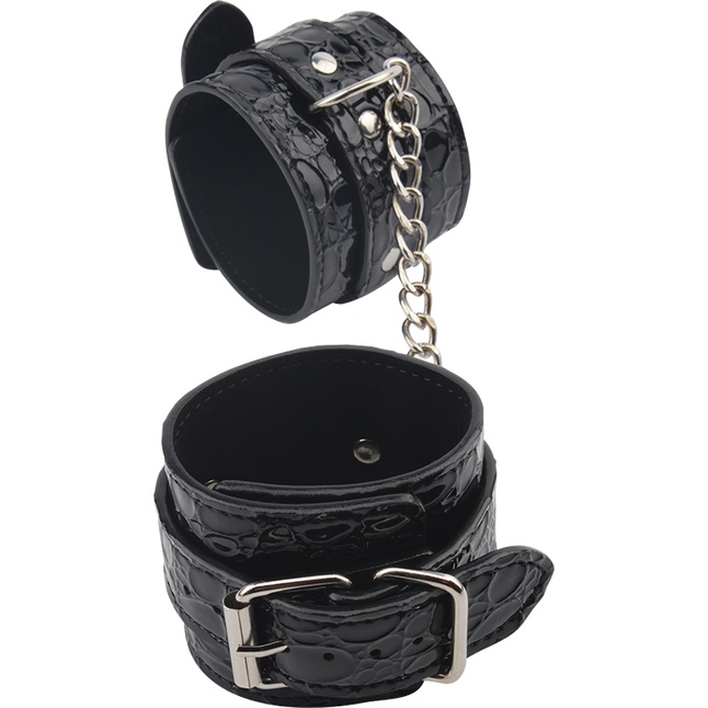 Черные наручники Be good Wrist Cuffs - Behave!. Фотография 2.