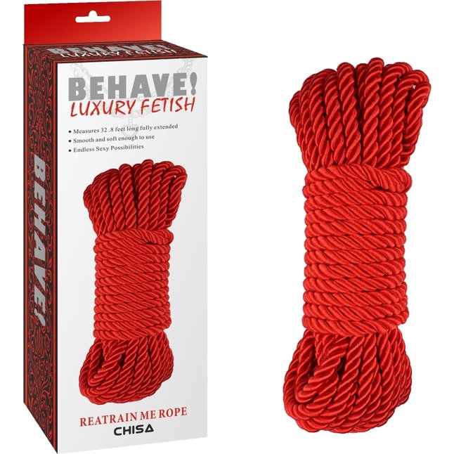 Красная веревка для шибари Reatrain Me Rope - 10 м - Behave!