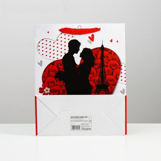 Подарочный пакет Романтичная пара Love - 32 х 26 см - Well-Known. Фотография 2.