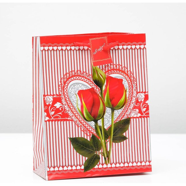 Подарочный пакет От всего сердца - 23 х 18 см