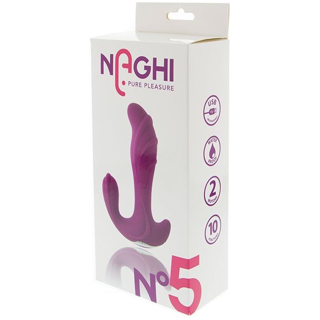 Фиолетовый вибратор с клиторальной стимуляцией N5 RECHARGEABLE DUO VIBRATOR - Naghi by Tonga. Фотография 2.