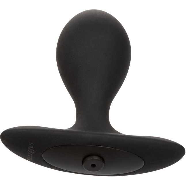 Черная расширяющаяся анальная пробка Weighted Silicone Inflatable Plug M - Anal Toys. Фотография 5.