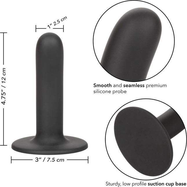 Черный анальный стимулятор 4.75” Slim Probe - 12 см. Фотография 3.