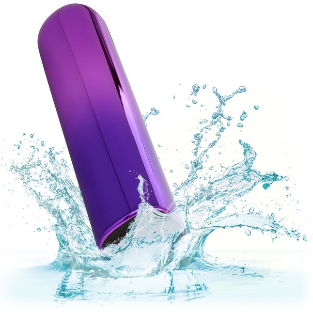 Фиолетовый гладкий мини-вибромассажер Glam Vibe - 9 см. Фотография 8.