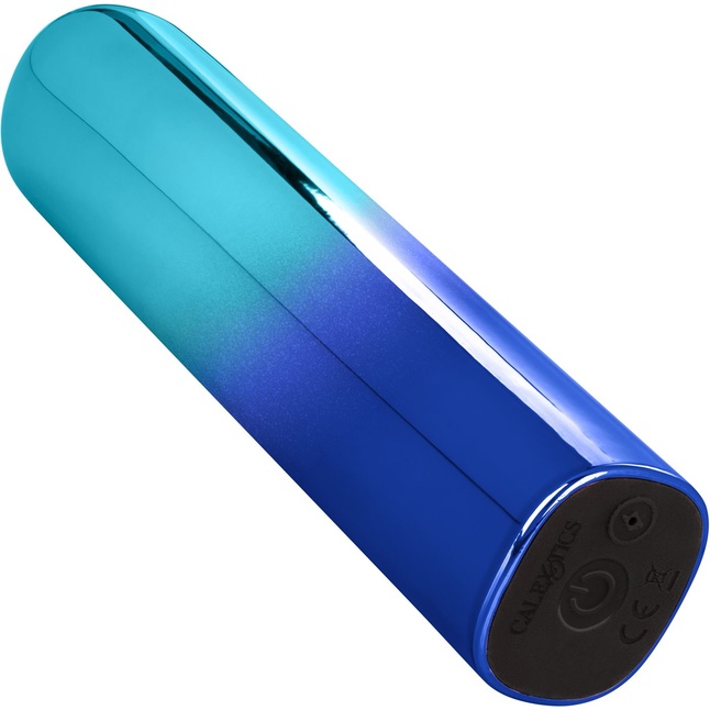 Голубой гладкий мини-вибромассажер Glam Vibe - 9 см. Фотография 5.