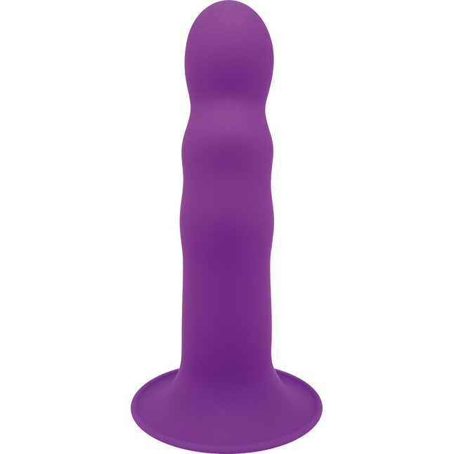 Фиолетовый фаллоимитатор-реалистик PREMIUM RIBBED DILDO - 18 см - Solid Love