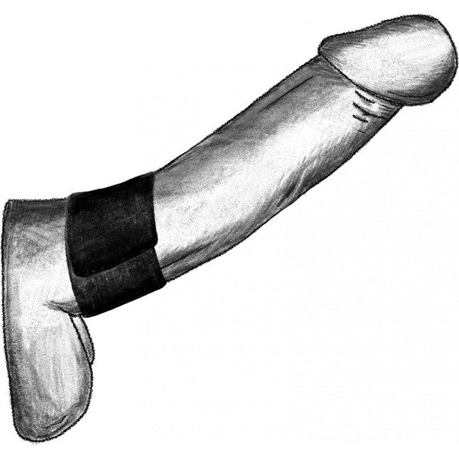 Широкое черное лассо-утяжка на липучке - BDSM. Фотография 2.