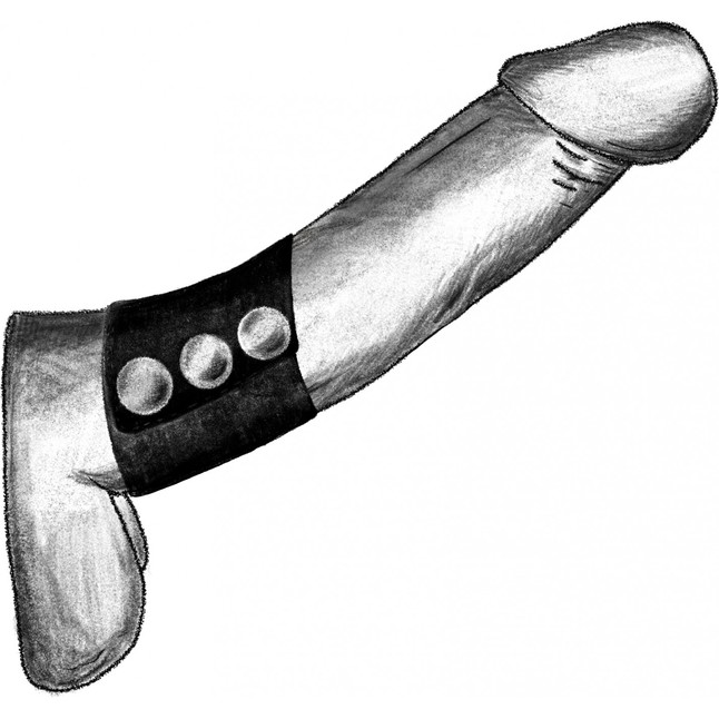 Широкое лассо-утяжка на пенис с металлическими кнопками - BDSM. Фотография 2.