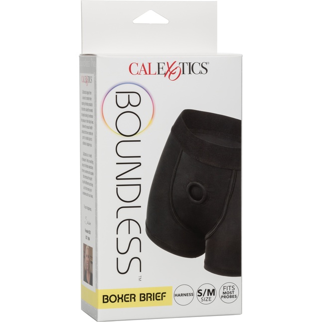 Черные трусы-боксеры BOUNDLESS BOXER BRIEF HARNESS S/M. Фотография 4.