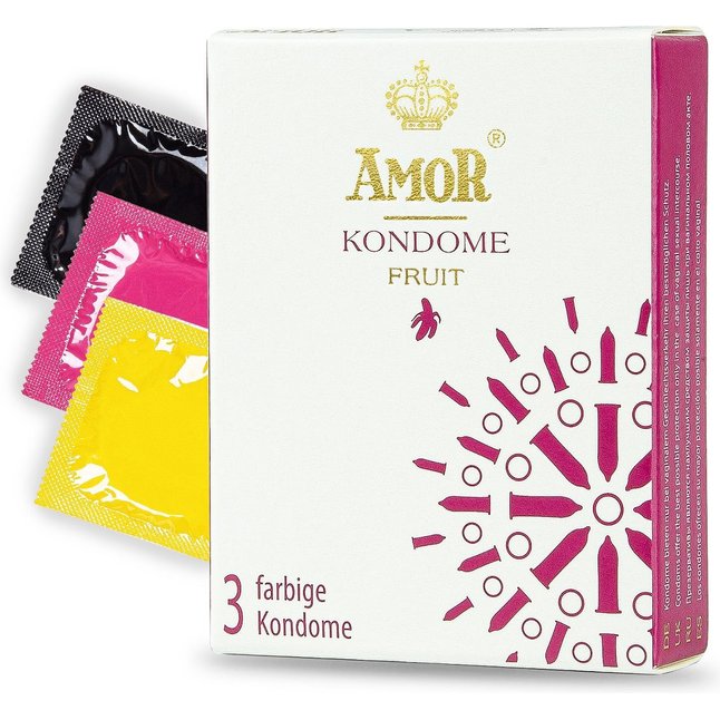 Ароматизированные презервативы AMOR Fruit - 3 шт