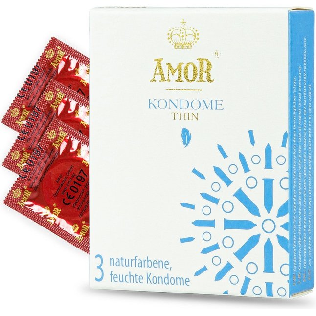 Супертонкие презервативы AMOR Thin - 3 шт