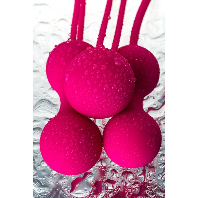 Набор из 3 розовых вагинальных шариков со шнурком. Фотография 11.