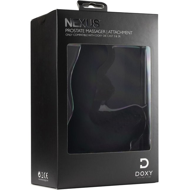 Черная насадка на вибратор Doxy для массажа простаты Prostate Massager. Фотография 4.