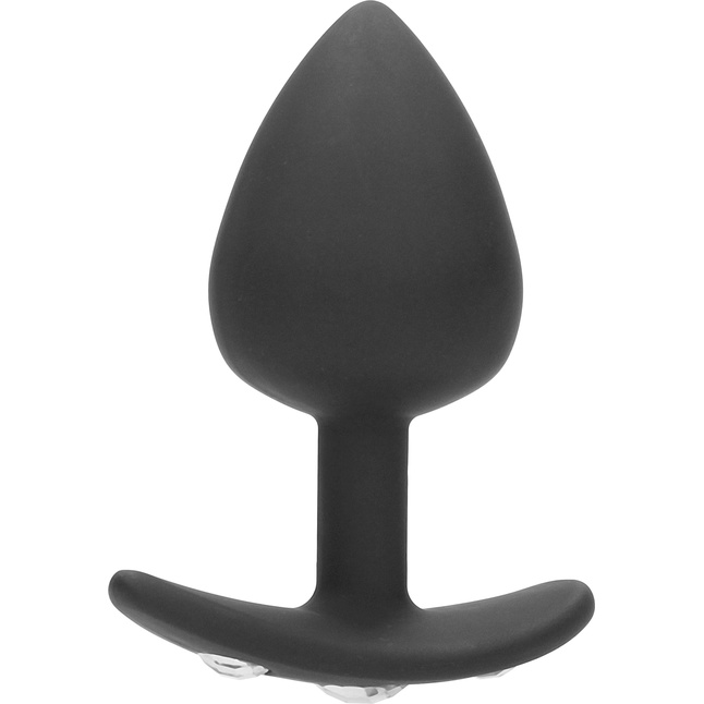 Черная анальная пробка Diamond Butt Plug With Handle - 9,1 см - Ouch!. Фотография 3.