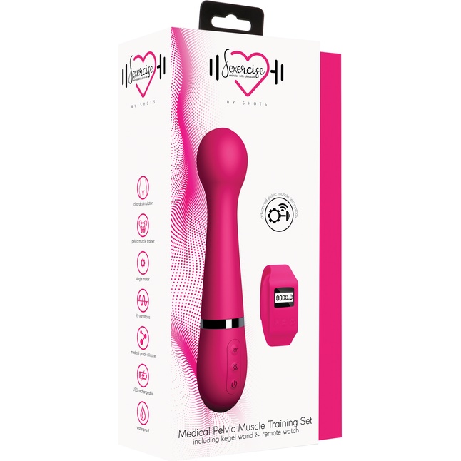 Розовый вибромассажер Kegel Wand - 18,5 см - Sexercise. Фотография 5.