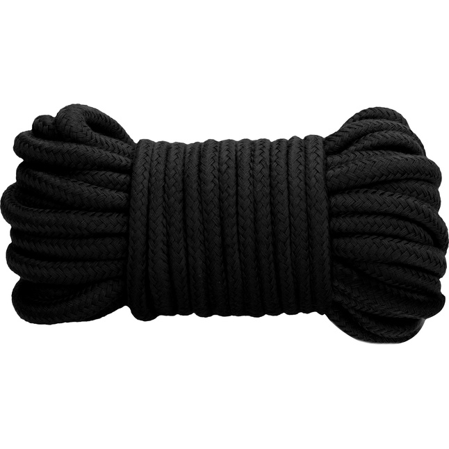 Черная веревка для связывания Thick Bondage Rope -10 м - Ouch!