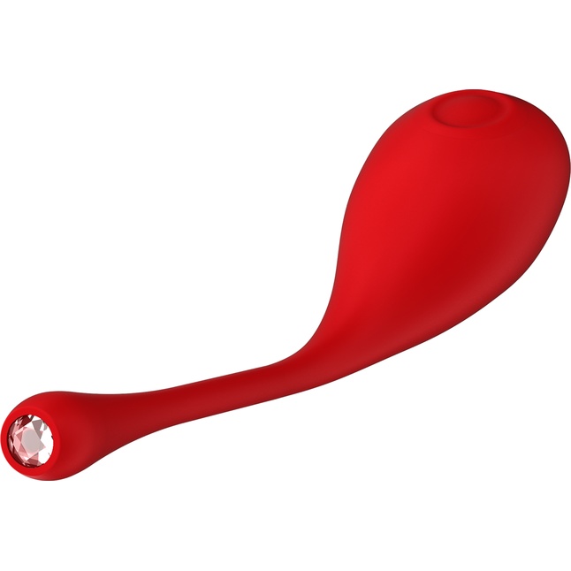 Красный вагинальный шарик METIS на шнурке с кристаллом - Red Revolution. Фотография 3.