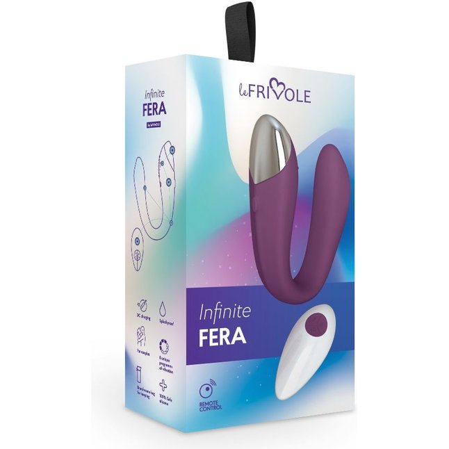 Фиолетовый вибратор для пар Fera с пультом ДУ - Infinite collection. Фотография 3.