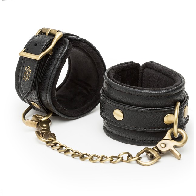 Черные наручники Bound to You Faux Leather Wrist Cuffs - Fifty Shades of Grey