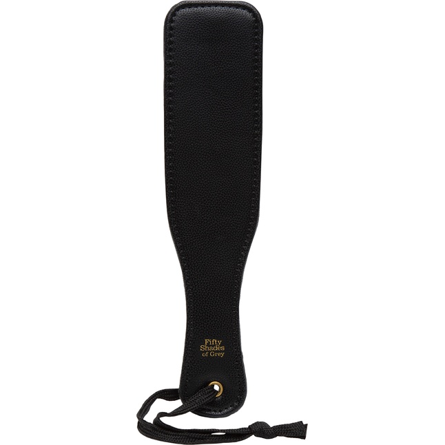 Черная шлепалка Bound to You Faux Leather Small Spanking Paddle - 25,4 см - Fifty Shades of Grey