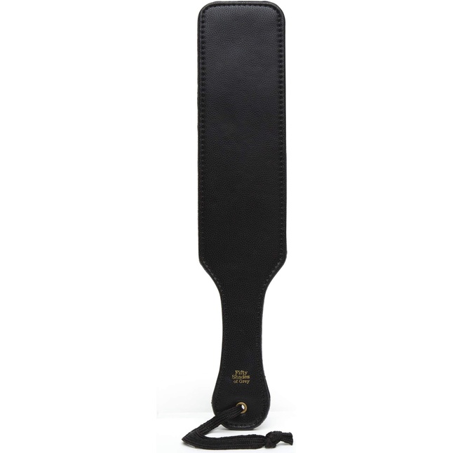 Черная шлепалка Bound to You Faux Leather Spanking Paddle - 38,1 см - Fifty Shades of Grey