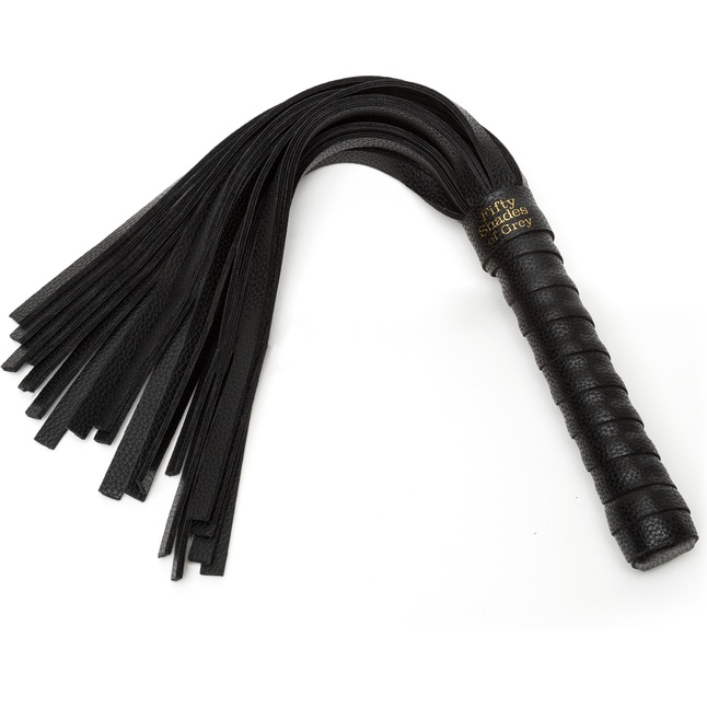 Черная кожаная плеть Bound to You Faux Leather Small Flogger - 29,2 см - Fifty Shades of Grey