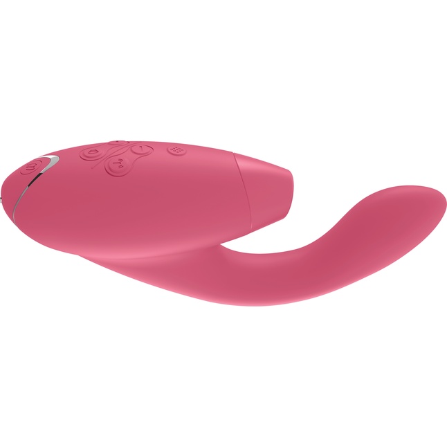 Розовый стимулятор Womanizer DUO с вагинальным отростком. Фотография 2.