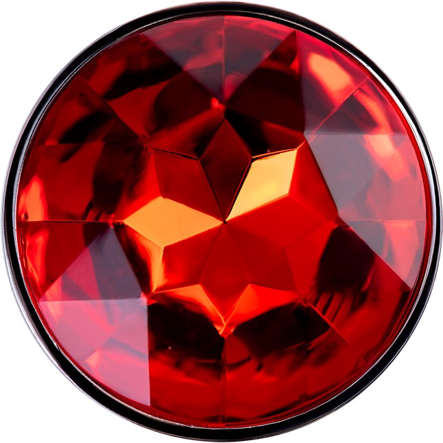 Серебристая удлиненная анальная пробка с красным кристаллом - 10 см. Фотография 3.