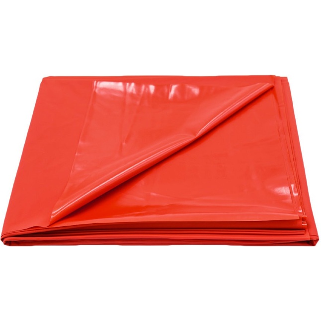 Красная виниловая простынь - 217 х 200 см