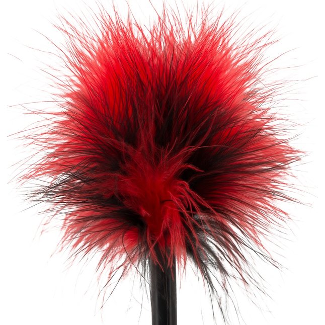 Красно-черная пуховка Mini Feather - 21 см - You2Toys. Фотография 4.