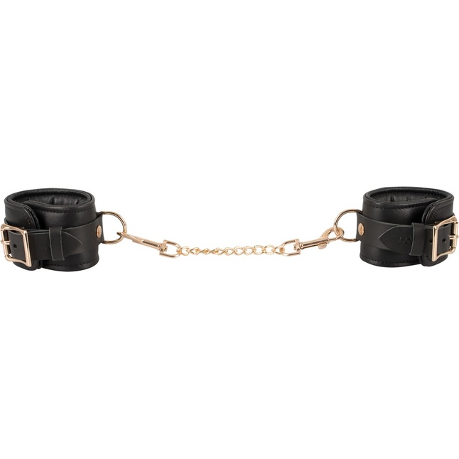 Черные наручники Leather Handcuffs на карабинах - Zado. Фотография 2.