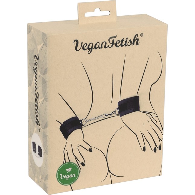 Черные наручники Handcuffs на цепочке - VeganFetish. Фотография 8.