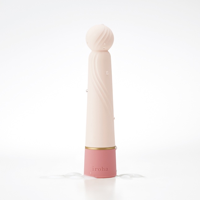 Нежно-розовый вибратор с шаровидной мягкой головкой IROHA Rin Sango - 16 см - IROHA Vibrators. Фотография 3.