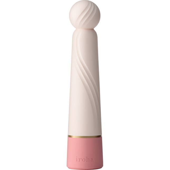 Нежно-розовый вибратор с шаровидной мягкой головкой IROHA Rin Sango - 16 см - IROHA Vibrators
