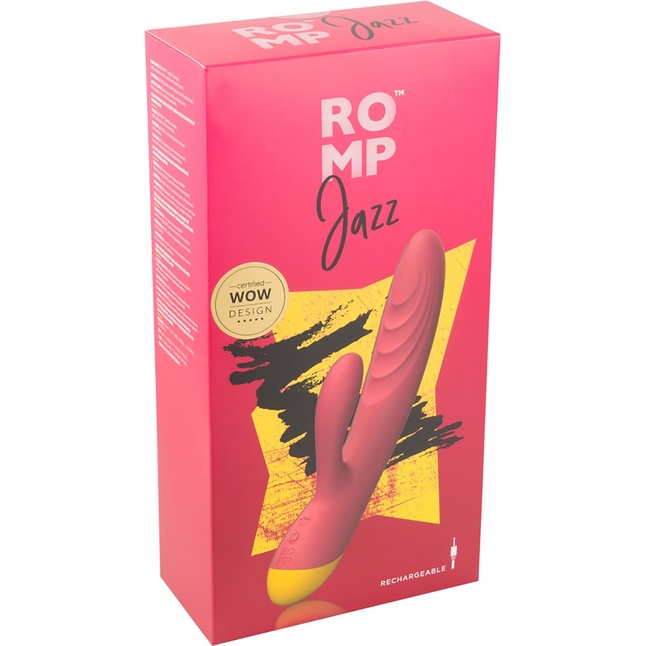 Ярко-розовый вибратор-кролик Romp Jazz - 21 см. Фотография 5.