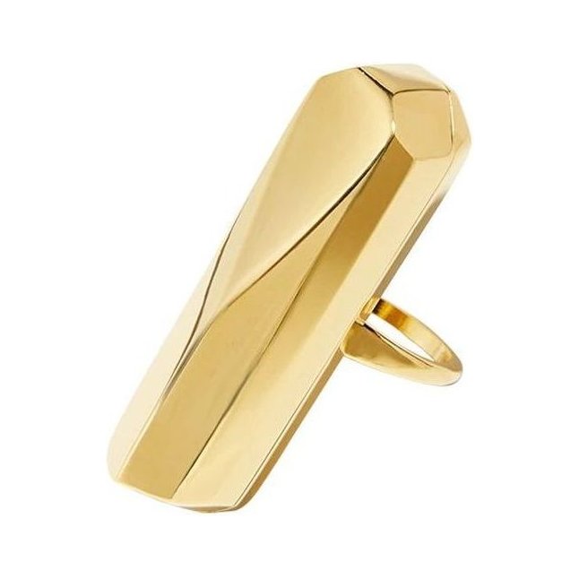 Золотистое кольцо-вибратор Palma Gold Size 7