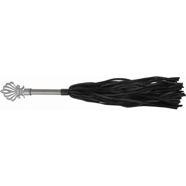 Черная многохвостая плеть с витой ручкой - 63 см - BDSM Арсенал. Фотография 3.
