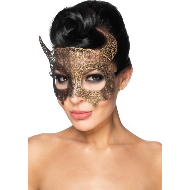 Золотистая карнавальная маска Альнаир - 963-ХХ - Карнавальные маски