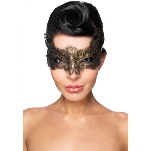 Золотистая карнавальная маска Альтарф - 963-ХХ - Карнавальные маски