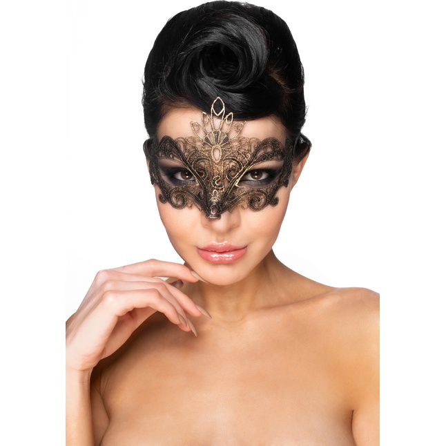 Золотистая карнавальная маска Бекрус - 963-ХХ - Карнавальные маски
