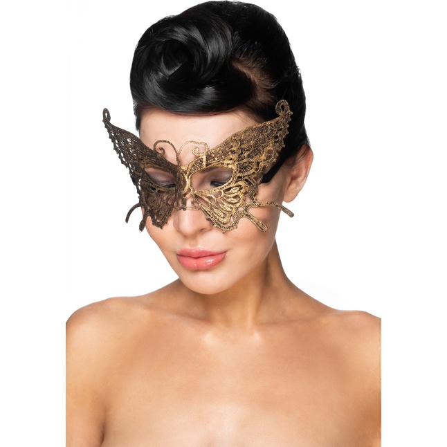 Золотистая карнавальная маска Шаула - 963-ХХ - Карнавальные маски