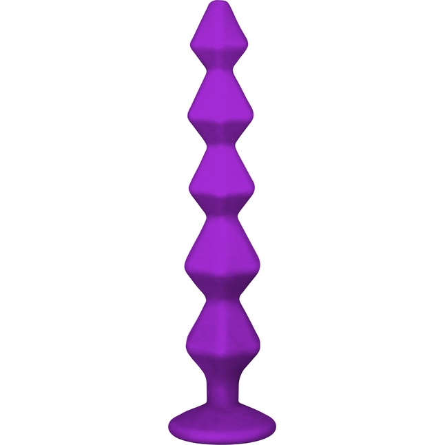 Фиолетовая анальная цепочка с кристаллом Buddy - 17,7 см - Emotions. Фотография 2.