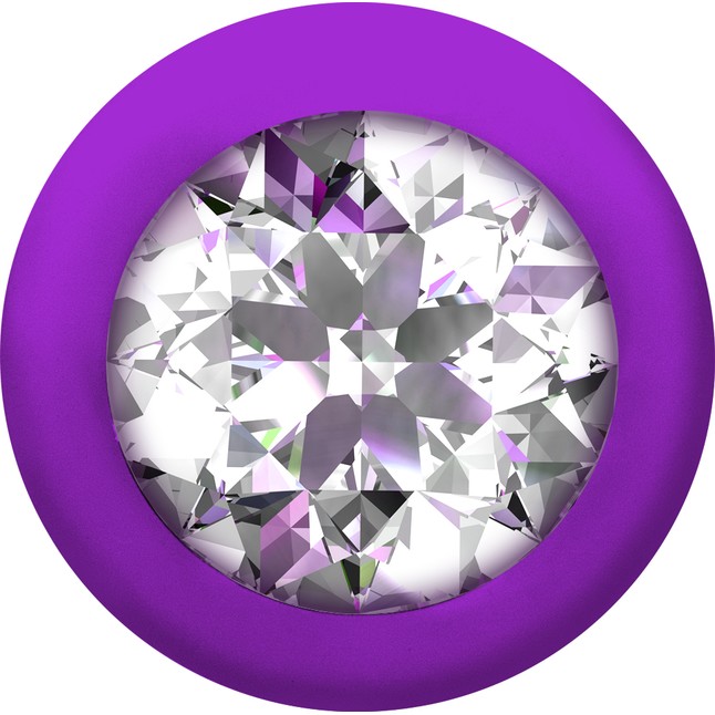 Фиолетовая анальная цепочка с кристаллом Buddy - 17,7 см - Emotions. Фотография 3.