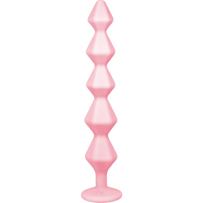 Розовая анальная цепочка с кристаллом Chummy - 16 см - Emotions. Фотография 2.