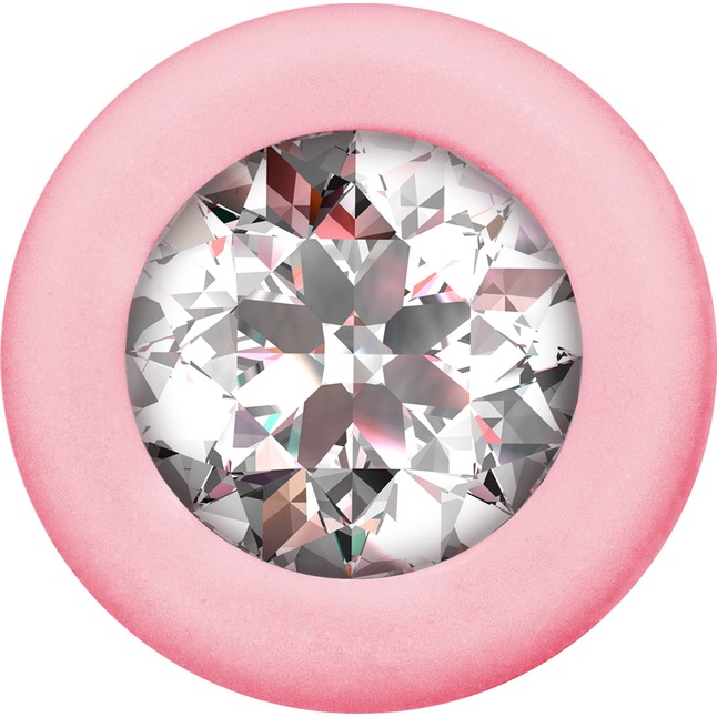 Розовая анальная цепочка с кристаллом Chummy - 16 см - Emotions. Фотография 3.