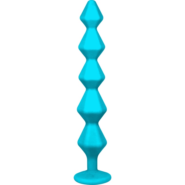 Бирюзовая анальная цепочка с кристаллом Chummy - 16 см - Emotions. Фотография 2.