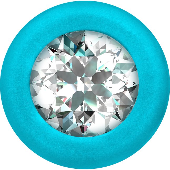 Бирюзовая анальная цепочка с кристаллом Chummy - 16 см - Emotions. Фотография 3.