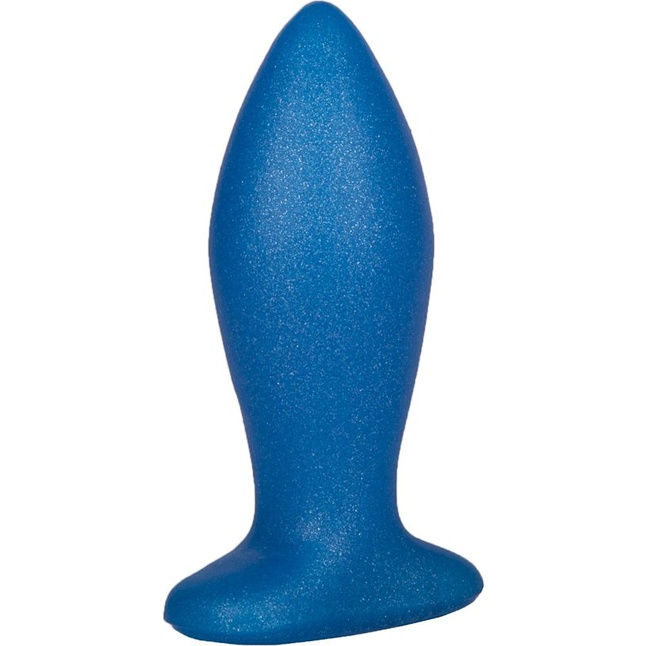 Синий конический анальный плаг - 9 см. Фотография 2.