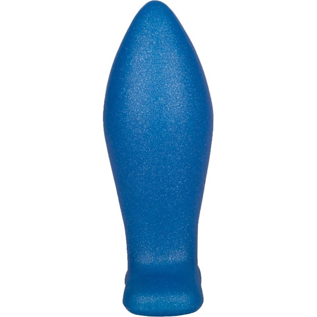 Синий конический анальный плаг - 9 см. Фотография 3.